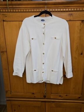 Tabi Cream Button-Up Knit Chanel-style Cardigan